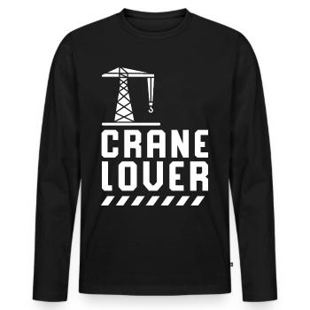 Crane Lover Crane Driver Crane Crane Cranes - Men's Premium Organic Long Sleeve Shirt - black - Front - Nico (187cm)