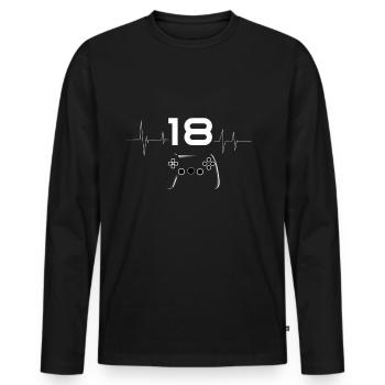 18 Geburtstag Gaming - Männer Premium Bio Langarmshirt - Schwarz - Vorne - Nico (187cm)
