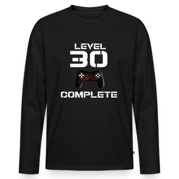 Level 30 Complete - Männer Premium Bio Langarmshirt - Schwarz - Vorne - Nico (187cm)