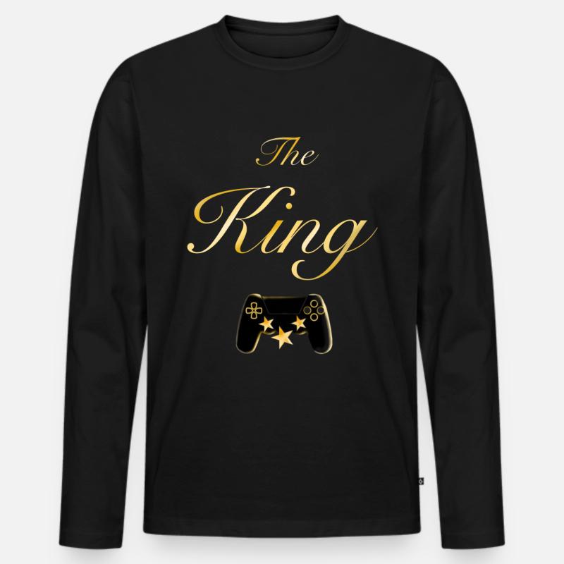 The King - Männer Premium Bio Langarmshirt - Schwarz