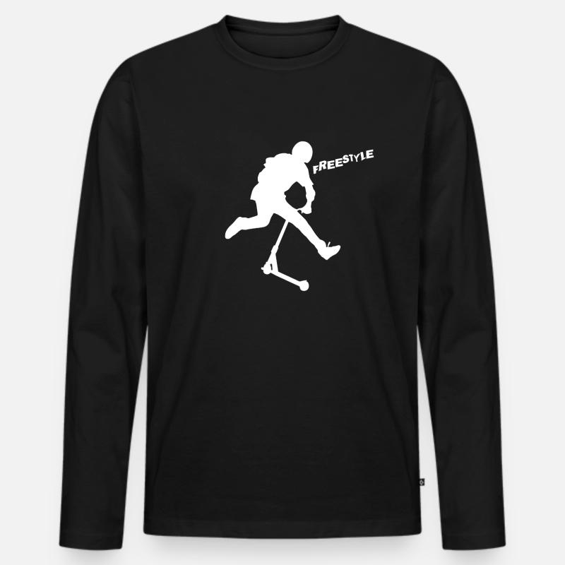 Freestyle-Roller - Männer Premium Bio Langarmshirt - Schwarz