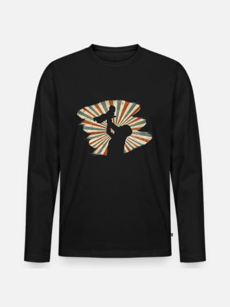 Père et fille - T-shirt manches longues Premium bio Homme - noir