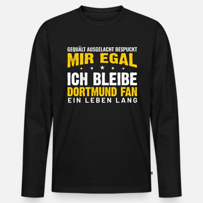 Dortmund Fan Spruch - Männer Premium Bio Langarmshirt - Schwarz