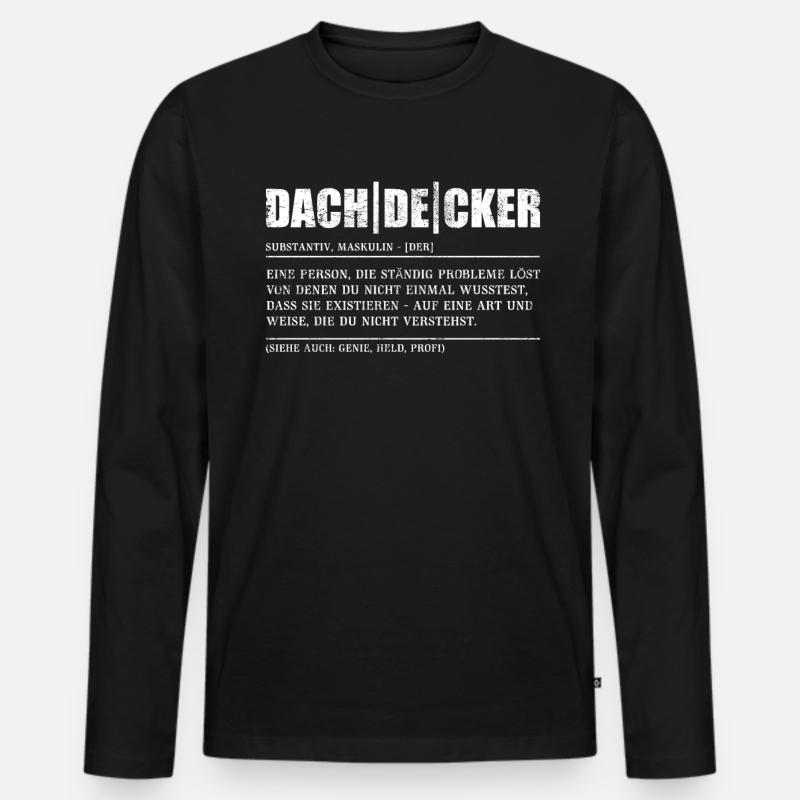 Dachdecker - Männer Premium Bio Langarmshirt - Schwarz