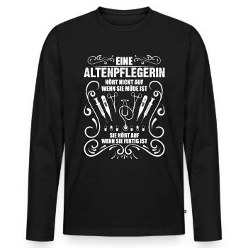 Altenpflegerin Altenheim Altenpflege Geschenk - Männer Premium Bio Langarmshirt - Schwarz - Vorne - Nico (187cm)