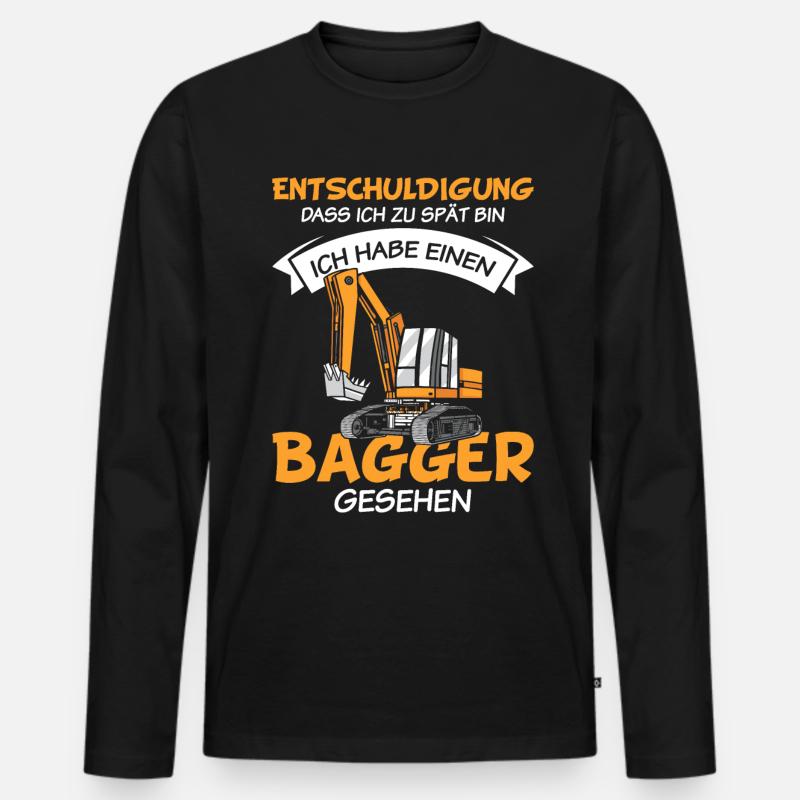 Kinder Bagger - Männer Premium Bio Langarmshirt - Schwarz