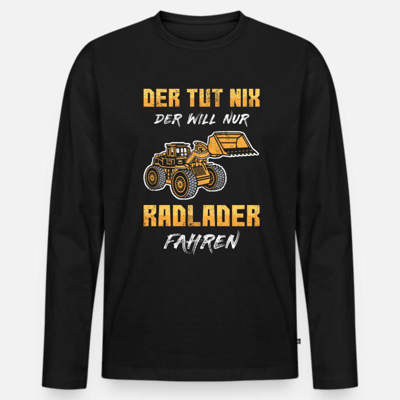 Baustelle Geschenk - Männer Premium Bio Langarmshirt - Schwarz