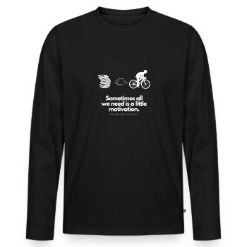 Extra Motivation for Cyclists Rinse - Men's Premium Organic Long Sleeve Shirt - black - Front - Nico (187cm)