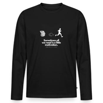 Extra Motivation for Runners Rinse - Men's Premium Organic Long Sleeve Shirt - black - Front - Nico (187cm)