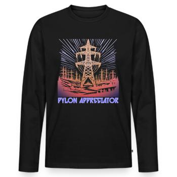 Pylon Appreciator - Colour - Men's Premium Organic Long Sleeve Shirt - black - Front - Nico (187cm)