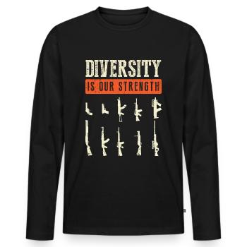 Arme à feu arme à feu armurier militaire - T-shirt manches longues Premium bio Homme - noir - Devant - Nico (187cm)