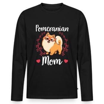 Zwergspitz Poméranien Maman Propriétaire de Chien Cadeau - T-shirt manches longues Premium bio Homme - noir - Devant - Nico (187cm)