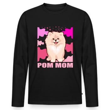 Zwergspitz Pomeranian Maîtresse Chien Maman Cadeau - T-shirt manches longues Premium bio Homme - noir - Devant - Nico (187cm)