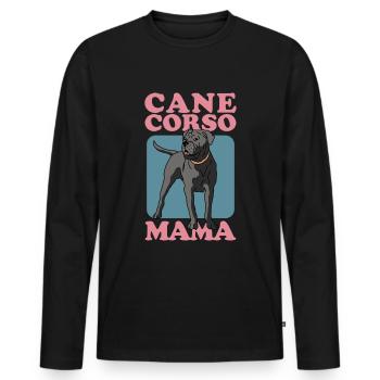 Cane Corso Mama Italiano Chien Maîtresse Cadeau - T-shirt manches longues Premium bio Homme - noir - Devant - Nico (187cm)