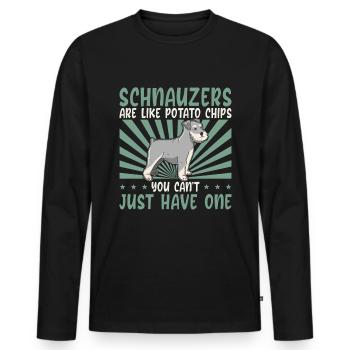 Schnauzer Chien Propriétaire de chien Propriétaire de chien Cadeau - T-shirt manches longues Premium bio Homme - noir - Devant - Nico (187cm)