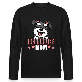 Schnauzer Maman Propriétaire de Chien Maîtresse Cadeau - T-shirt manches longues Premium bio Homme - noir - Devant - Nico (187cm)