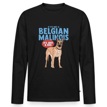 Malinois Belgian Shepherd Dog Gift - Men's Premium Organic Long Sleeve Shirt - black - Front - Nico (187cm)