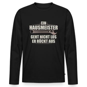Hausmeister Facility Manager | Hauswart Geschenk - Männer Premium Bio Langarmshirt - Schwarz - Vorne - Nico (187cm)
