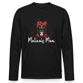 Malinois Mom Belgischer Schäferhund Hund Geschenk - Männer Premium Bio Langarmshirt - Schwarz - Vorne - Nico (187cm)