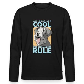 Schnauzer Chien Propriétaire de chien Propriétaire de chien Cadeau - T-shirt manches longues Premium bio Homme - noir - Devant - Nico (187cm)