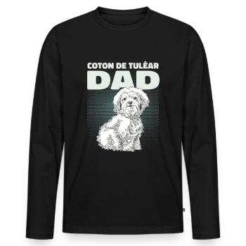 Coton de Tuléar Papa Chiens Chien Propriétaire Cadeau - T-shirt manches longues Premium bio Homme - noir - Devant - Nico (187cm)