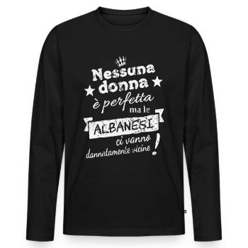 DonnaAlbanesi - Men's Premium Organic Long Sleeve Shirt - black - Front - Nico (187cm)