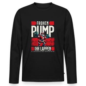 Weihnachten Gym Weihnachtsmann Fitness Training - Männer Premium Bio Langarmshirt - Schwarz - Vorne - Nico (187cm)