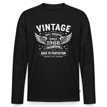1968 Vintage 1968 57e Anniversaire 1968 Rétro 1968 - T-shirt manches longues Premium bio Homme - noir - Devant - Nico (187cm)