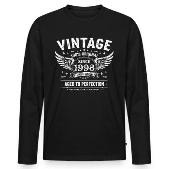 1998 Vintage 1998 27e Anniversaire 1998 Rétro 1998 - T-shirt manches longues Premium bio Homme - noir - Devant - Nico (187cm)
