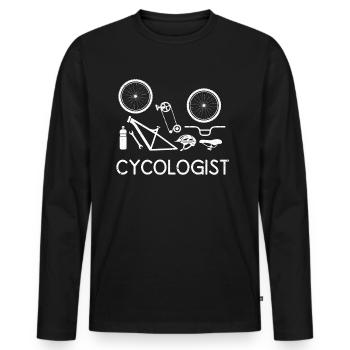 Cycologist bicycle bike bicycle wheel racing bike racing - Men's Premium Organic Long Sleeve Shirt - black - Front - Nico (187cm)