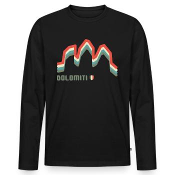 Dolomiti Tre Cime di Lavaredo E5 Südtirol Italien - Männer Premium Bio Langarmshirt - Schwarz - Vorne - Nico (187cm)