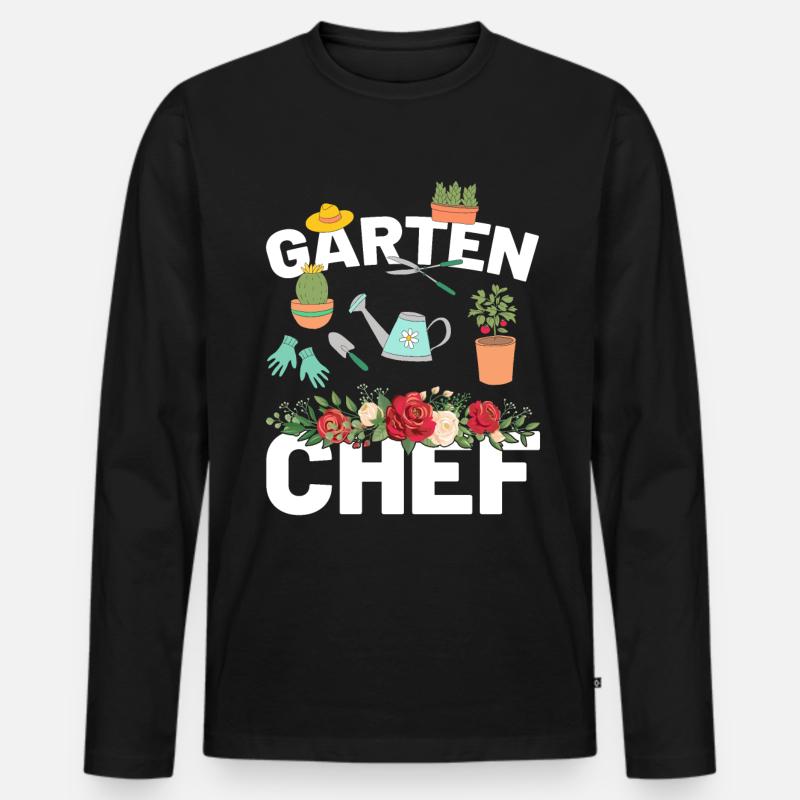 Gartenchef Gärtner Gartenarbeit Hobby Garten - Männer Premium Bio Langarmshirt - Schwarz