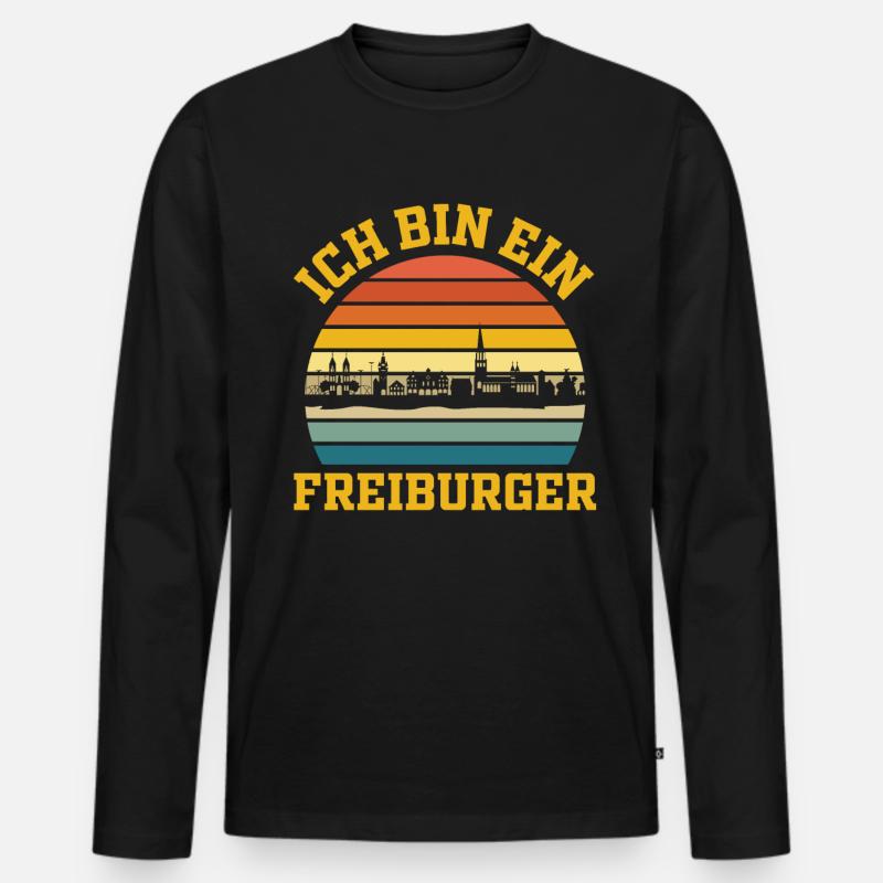 Freiburg | Ich bin ein Freiburger - Männer Premium Bio Langarmshirt - Schwarz