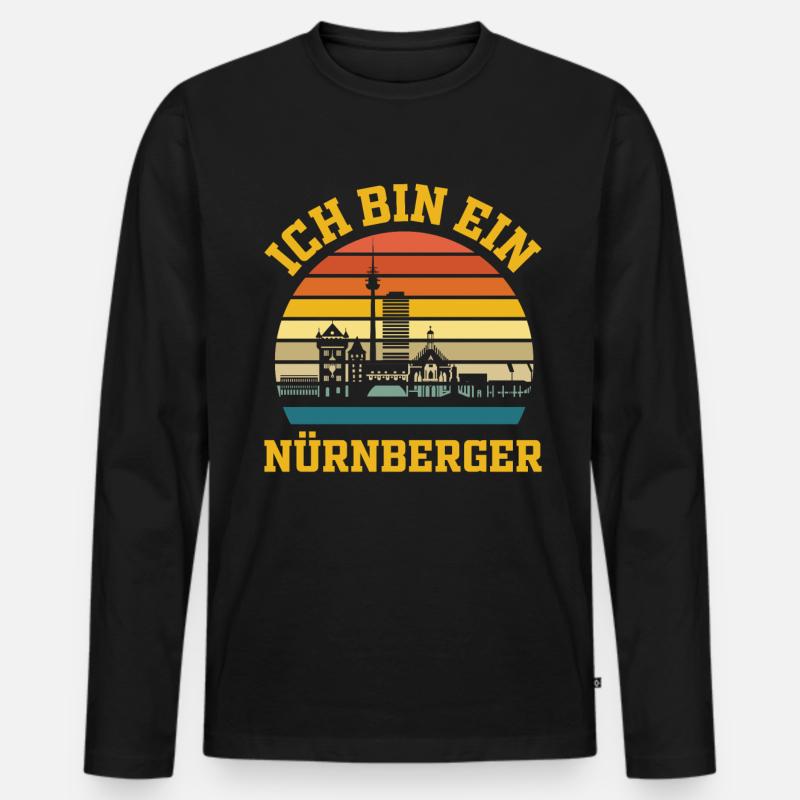 Nürnberg | Ich bin ein Nürnberger - Männer Premium Bio Langarmshirt - Schwarz