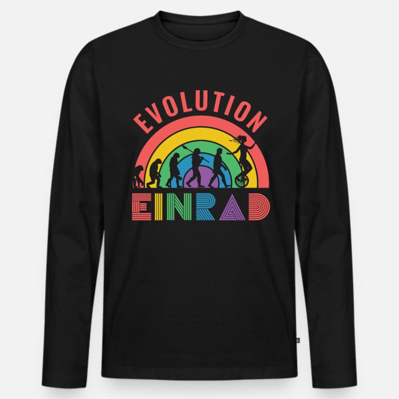 Einrad Evolution Geschenk - Männer Premium Bio Langarmshirt - Schwarz