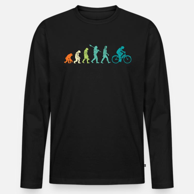 E Bike | E-Bike Retro Vintage Evolution - Männer Premium Bio Langarmshirt - Schwarz