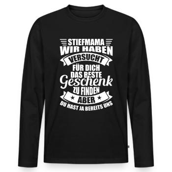 Stiefmutter Geschenk - Männer Premium Bio Langarmshirt - Schwarz - Vorne - Nico (187cm)