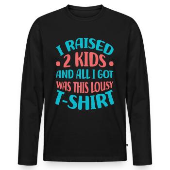 Mutter - Männer Premium Bio Langarmshirt - Schwarz - Vorne - Nico (187cm)