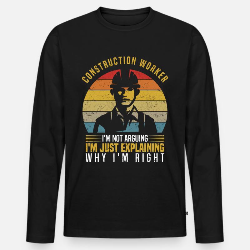 Dachdecker - Männer Premium Bio Langarmshirt - Schwarz