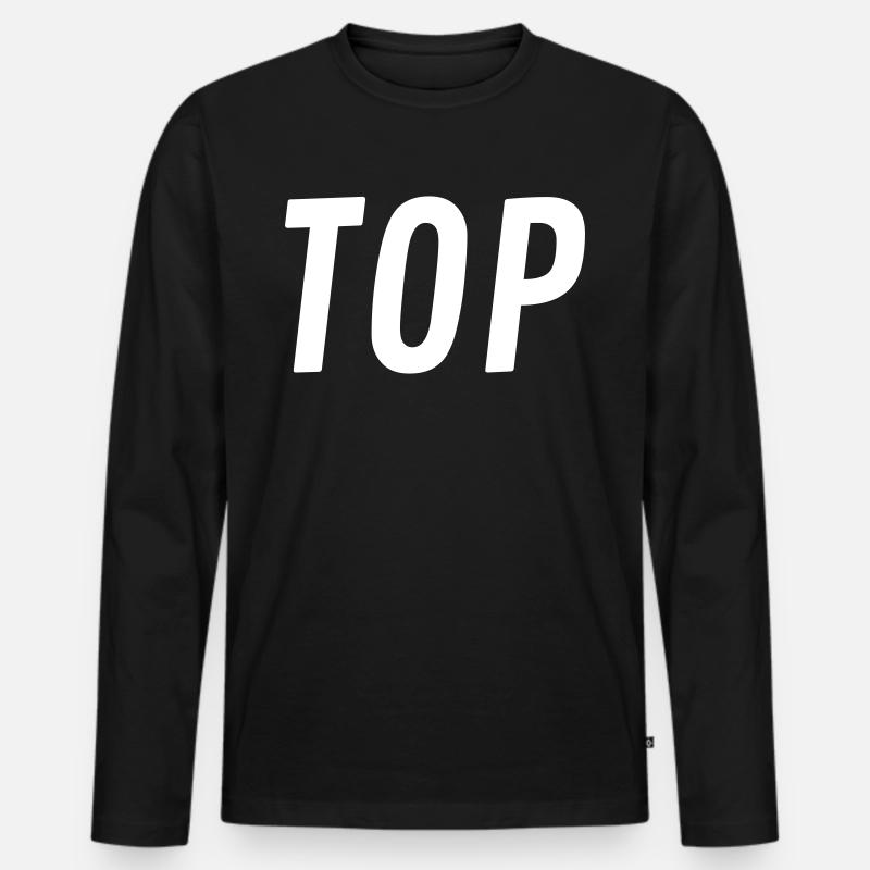 Top oder Bottom - Männer Premium Bio Langarmshirt - Schwarz