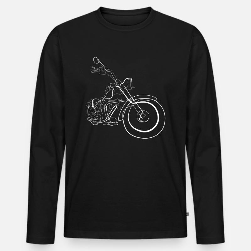 Chopper Biker Motorrad - Männer Premium Bio Langarmshirt - Schwarz