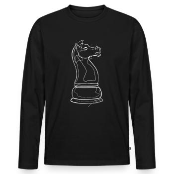 Échecs Springer - T-shirt manches longues Premium bio Homme - noir - Devant - Nico (187cm)