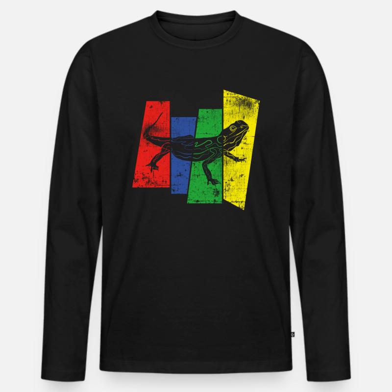 Echse - Männer Premium Bio Langarmshirt - Schwarz