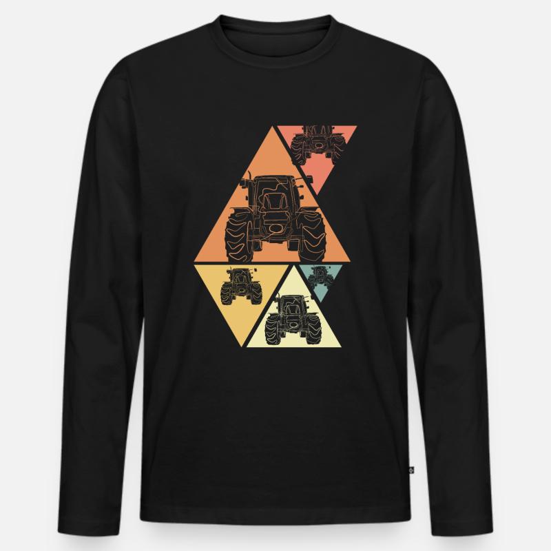 Traktor Bauer - Männer Premium Bio Langarmshirt - Schwarz