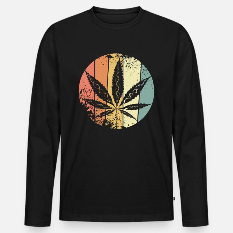 Hanf Cannabis - Männer Premium Bio Langarmshirt - Schwarz
