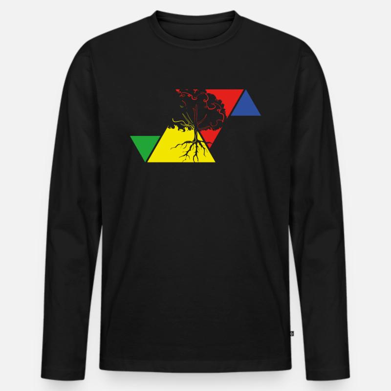 Umweltschutz Baum - Männer Premium Bio Langarmshirt - Schwarz