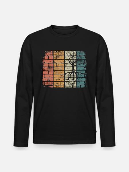 Environmental Protection Tree - Men's Premium Organic Long Sleeve Shirt - black