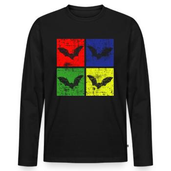 Chauves-souris - T-shirt manches longues Premium bio Homme - noir - Devant - Nico (187cm)