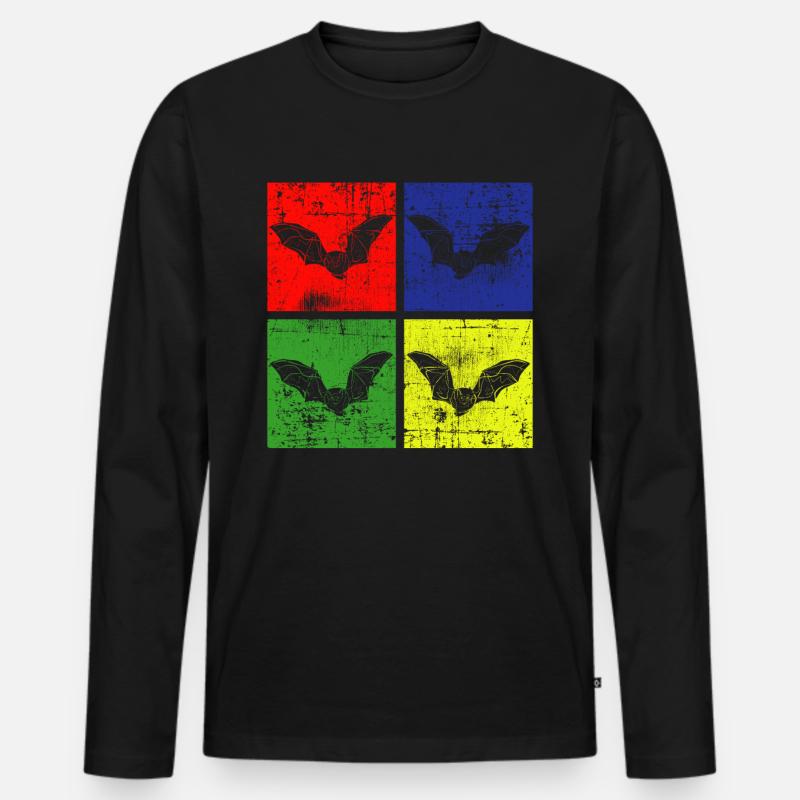 Fledermäuse Fledermaus - Männer Premium Bio Langarmshirt - Schwarz