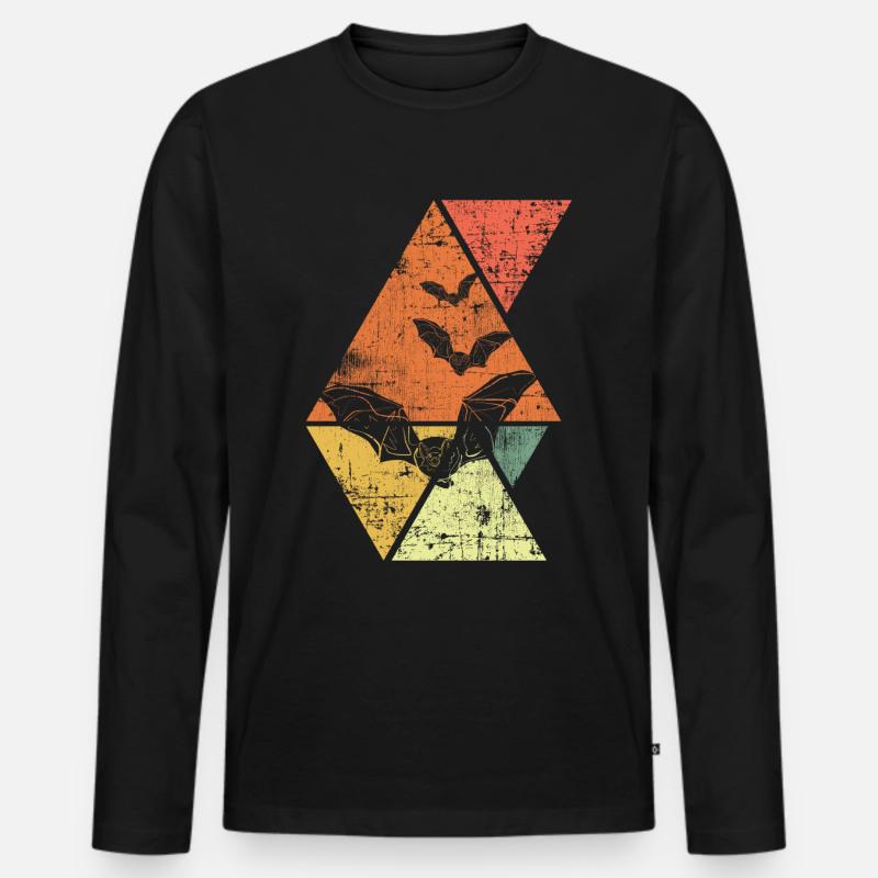 Fledermäuse - Männer Premium Bio Langarmshirt - Schwarz